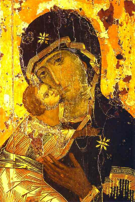 Vierge à l'enfant mosaique art byzantin