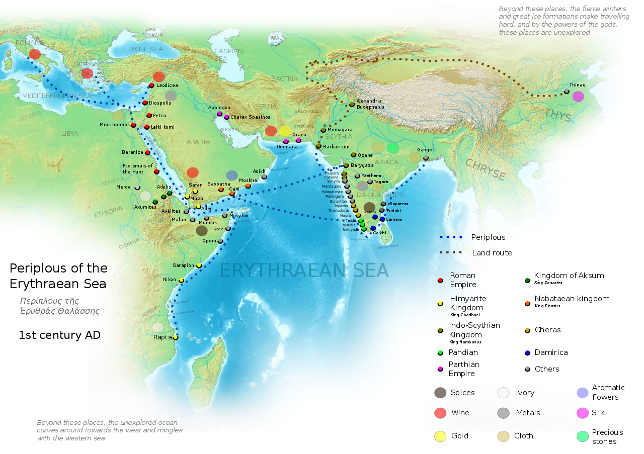 Indian Ocean Trade Goods Map