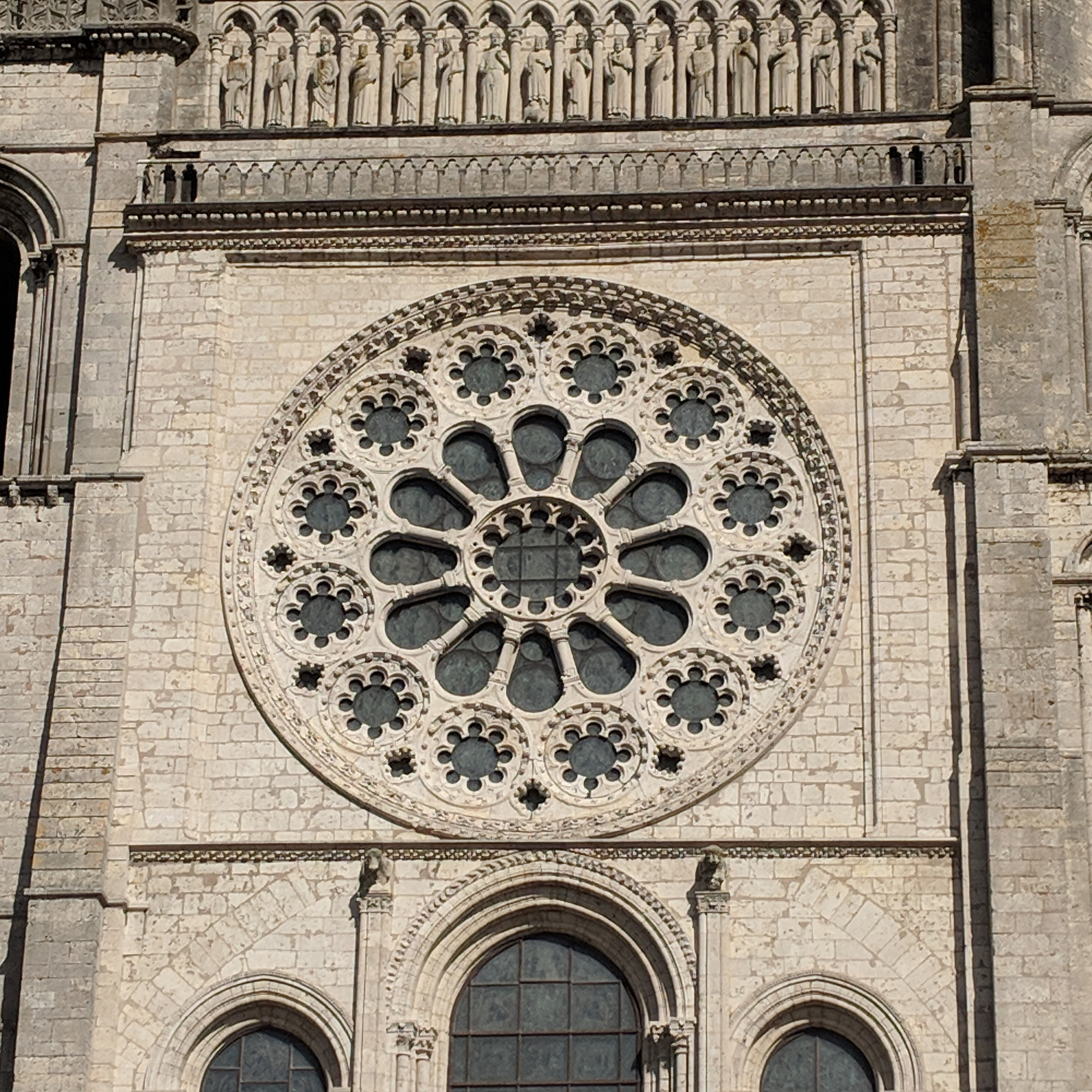 West Rose Window at Chartres Cathedral (Illustration) - World History