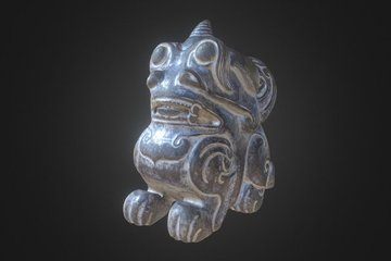Jade Horned Mythical Creature - 3D Image