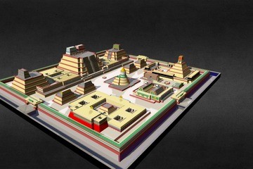 The Aztec Templo Mayor of Tenochtitlan - 3D View
