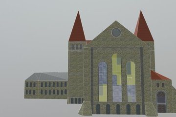 Fraumunster Cathedral, c. 1500 CE - 3D View