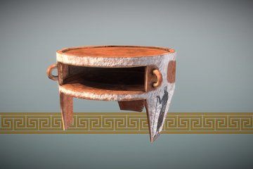 Ancient Greek Portable Clay Oven - 3D View