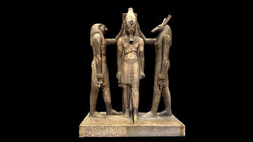 Statue of Ramesses III with Horus & Set