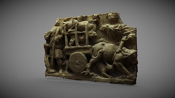 Roman Sarcophagus Fragment with a Wild Boar